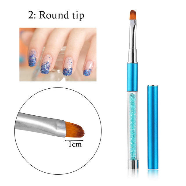 Rhinestone Handle Nail Art Brushes Pen