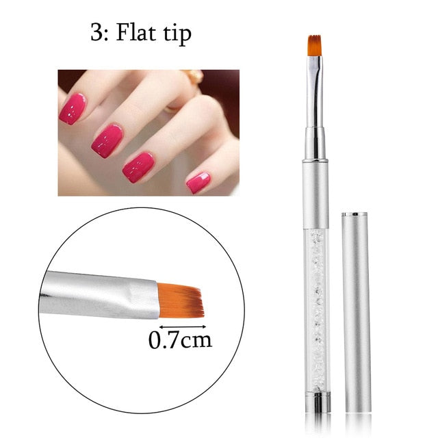 Rhinestone Handle Nail Art Brushes Pen