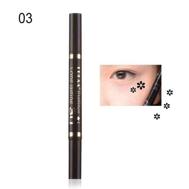 Dual-ended Waterproof Black Liquid Eyeliner Pencil