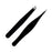 Stainless Steel Black Eyebrow Tweezer