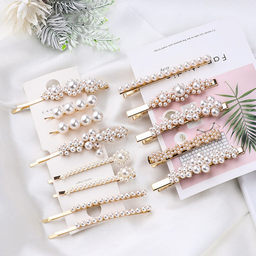 Elegant Fashion Korea Pearl Crystal Hair Clips