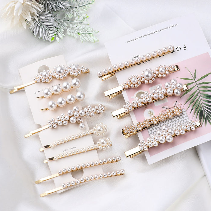 Elegant Fashion Korea Pearl Crystal Hair Clips