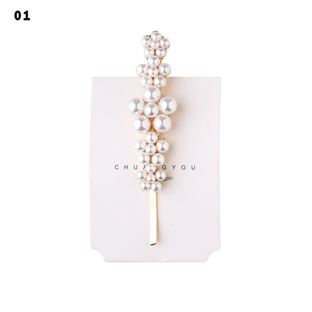 Elegant Fashion Korea Pearl Crystal Hair Clips