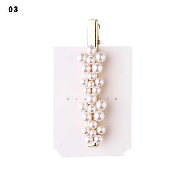 Elegant Fashion Korea Pearl Crystal Hair Clips