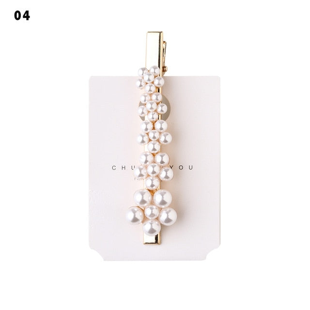 Elegant Fashion Korea Pearl Crystal Hair Clips