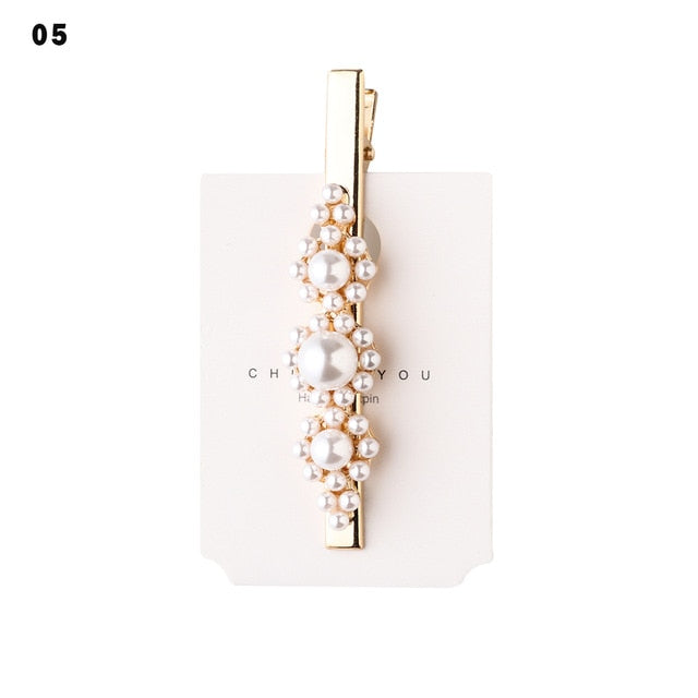 Elegant Fashion Korea Pearl Crystal Hair Clips