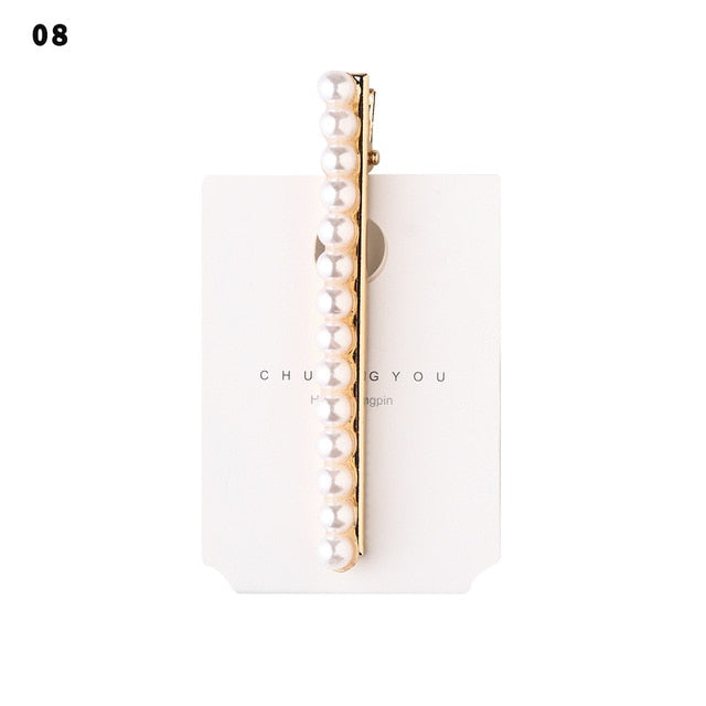 Elegant Fashion Korea Pearl Crystal Hair Clips