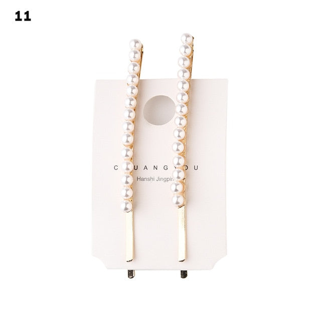 Elegant Fashion Korea Pearl Crystal Hair Clips