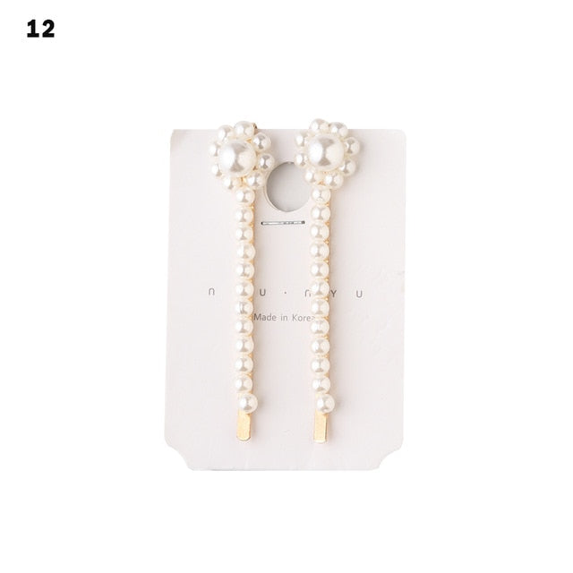 Elegant Fashion Korea Pearl Crystal Hair Clips