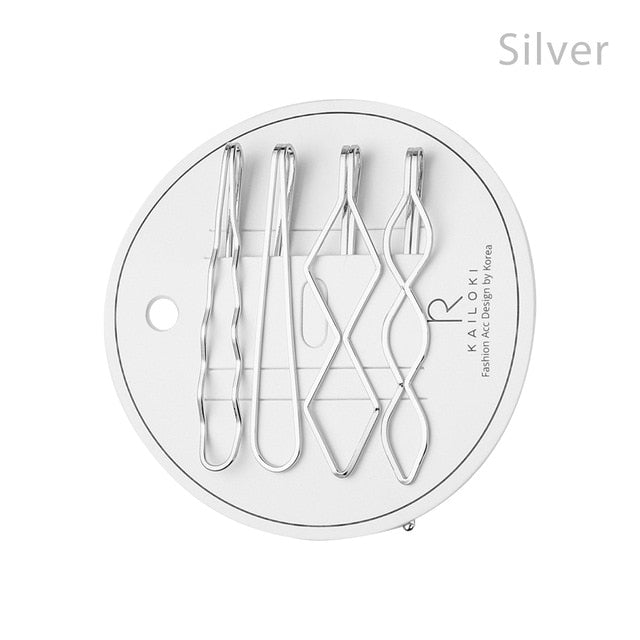 Korea Simple Metal Pearls Hair Clips