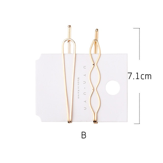 Korea Simple Metal Pearls Hair Clips