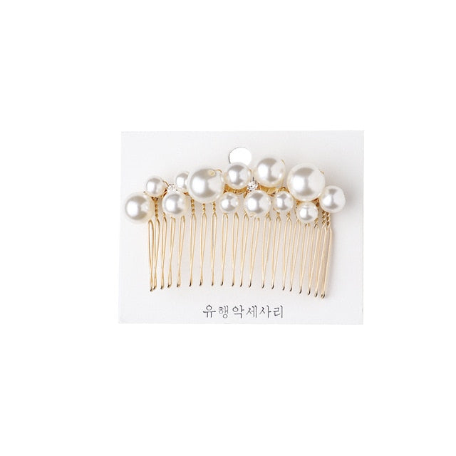 Women Elegant Pearl Crystal Hair Clips